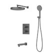 Душевой гарнитур IDDIS с тропическим, ручным душем и изливом, термостат, графит матовый, Duna, DUNGMSTi68