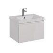 Тумба под умывальник Lemark VEON MINI 60 см под 1 раковину, подвесная,1 ящик, цвет корпуса, фасада: Белый глянец LM02VM60T